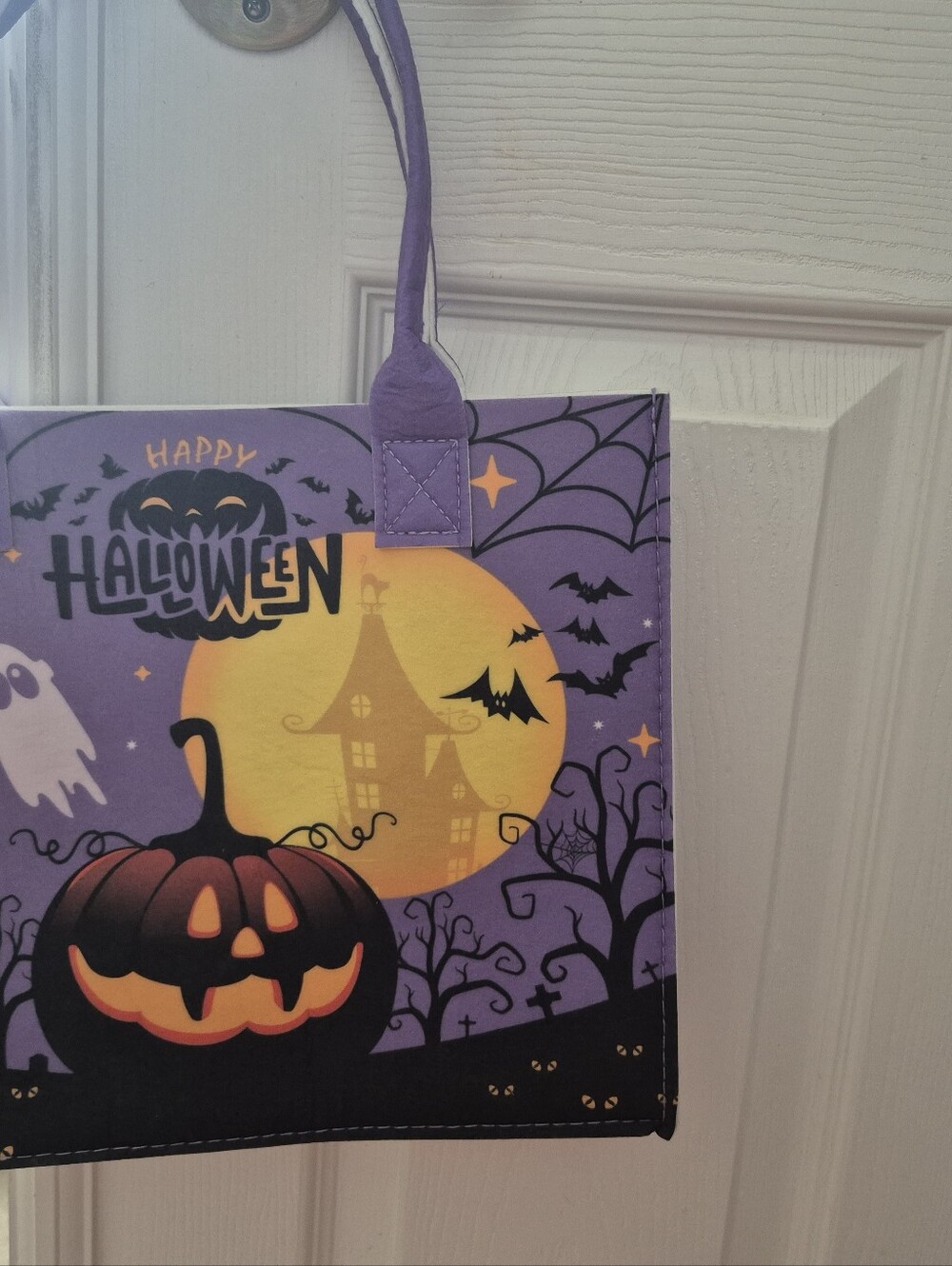 Halloween Trick-or-Treat Tote Bag - Purple